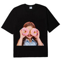 BABY FACE 短袖T恤 甜甜圈3 黑色 1