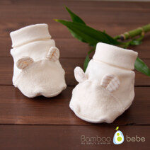 纯竹纤维 花朵图文 婴儿护脚套 0~6个月