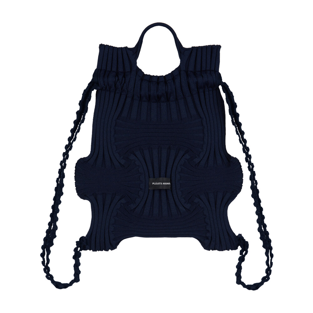 Knit Pleats Bow Backpack Midnight