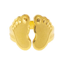 韩国黄金交易所 纯金 婴儿脚掌周岁戒指 1.875g